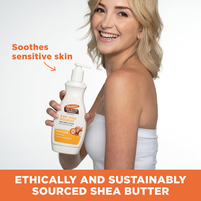 Palmer's Raw Shea Body Lotion Formula for Dry Skin (13.5 Fl Oz) | A nourishing daily hand & body moisturizer with Vitamin E to soothe and revitalize skin with deep hydration for 48 hours 13.5 Fl Oz (Pack of 1)