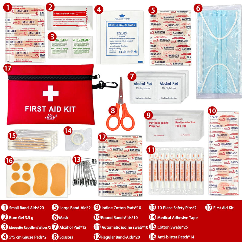 [Australia] - 152 Piece Small First Aid Kit, Travel Size First Aid Kit TSA Approved, International Travel Essentials, Hiking Med Kit for Backpack 
