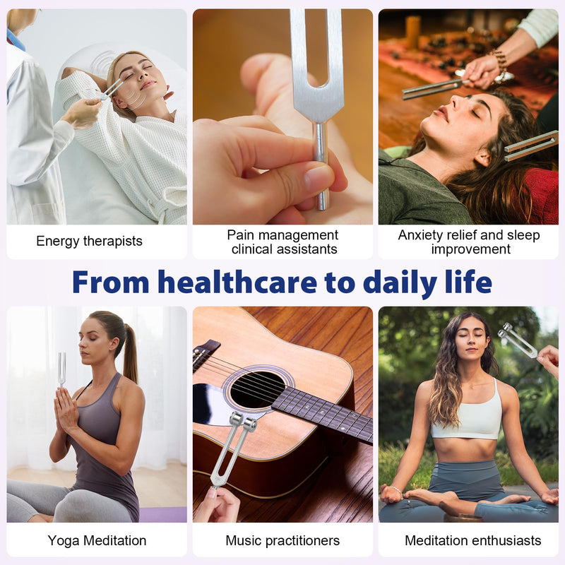 [Australia] - Tuning Forks for Healing Set (128HZ, 256HZ, 512HZ),Tuning Fork with Reflex Hammer 3-Piece Tuning Forks Perfect for Healing, Chakra, Sound Therapy, Keep Body, Mind and Spirit in Perfect Harmony 
