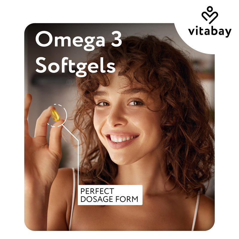 Vitabay Omega-3 Vegan 60 Capsules – 1100 mg Algae Oil with Vitamin E – DHA 600 mg & EPA 300 mg – High Strength – Laboratory Tested in Germany – No Additives – Natural Quality 60 count (Pack of 1)