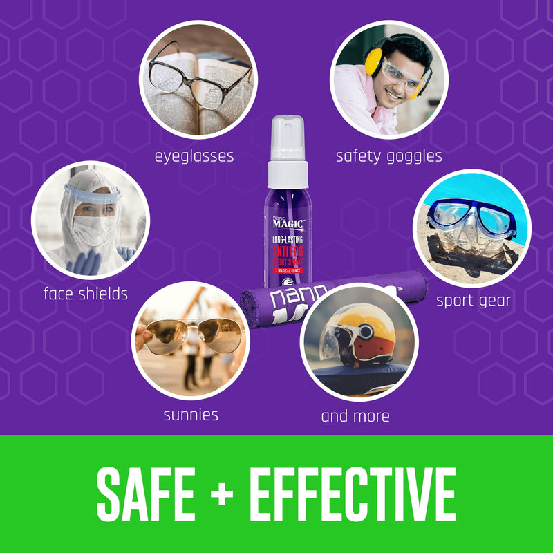 [Australia] - Anti Fog Sport Spray 1 oz Travel Kit, Eyeglasses, Sunglasses, Goggles, Face Shield, Sports, Moisture-Repelling Nano Coating, No Streaks, Microfiber Cloth & Spray Glass, Professional Grade 