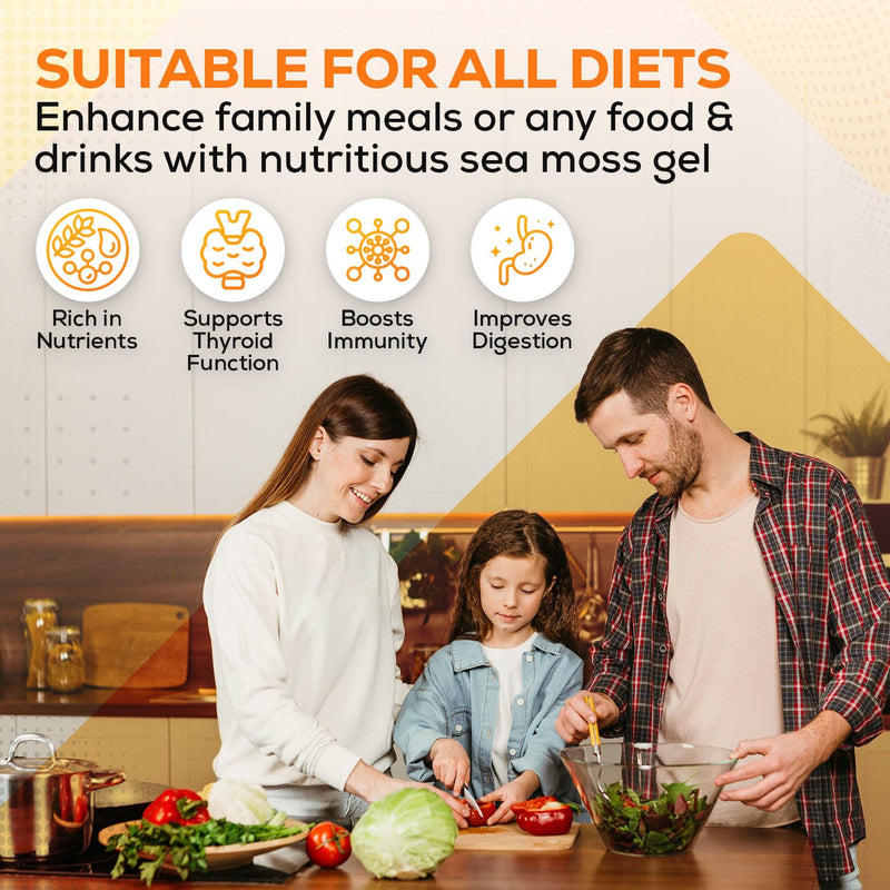 Gold Sea Moss Raw Organic| Makes 160oz of Gel - 100% Wild Crafted| Non-GMO Sun-Dried Mineral Rich Super Food for Energy| Booster Healthy, Immunity Digestion (8oz) Gold 8 Ounce