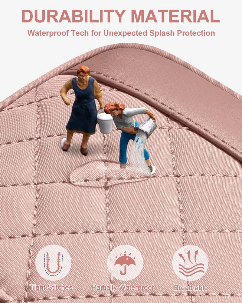 Expandable Travel Duffle Bag + Crossbody Bags for Women(Pink)