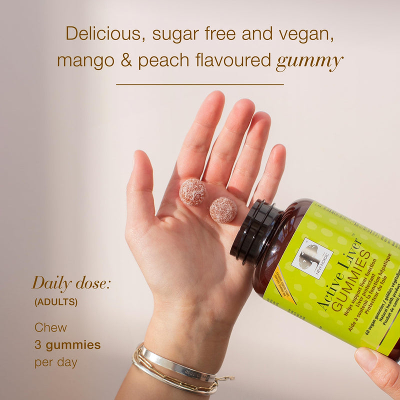 [Australia] - NEW NORDIC Active Liver Gummies, Milk Thistle, Artichoke & Turmeric Supplement, Natural Peach Mango Flavor, Sugar Free & Vegan, 60 Count (Pack of 1) 60 Count (Pack of 1) 
