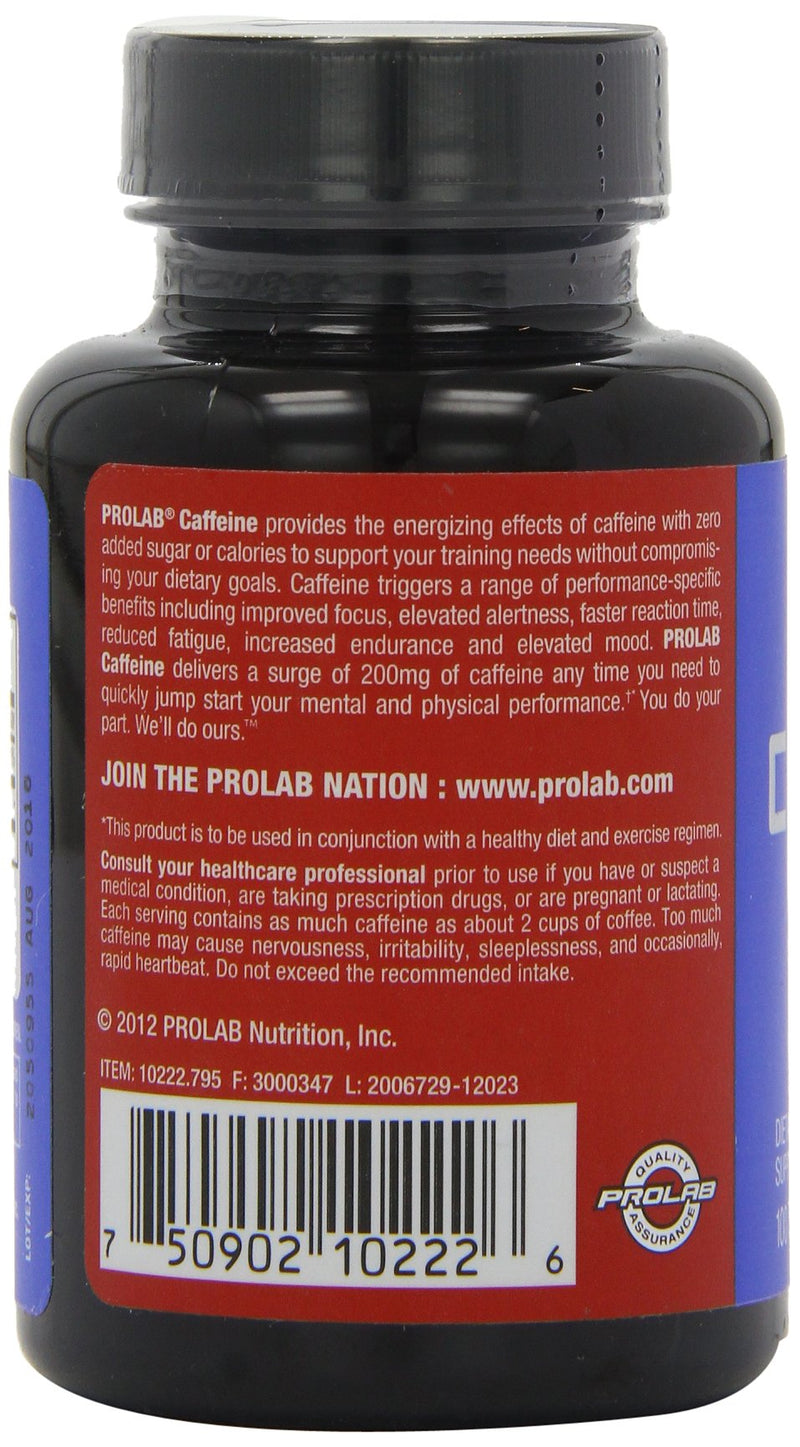 [Australia] - ProLab Caffeine Tablets 100 Count Unflavored 1 Count (Pack of 1) 
