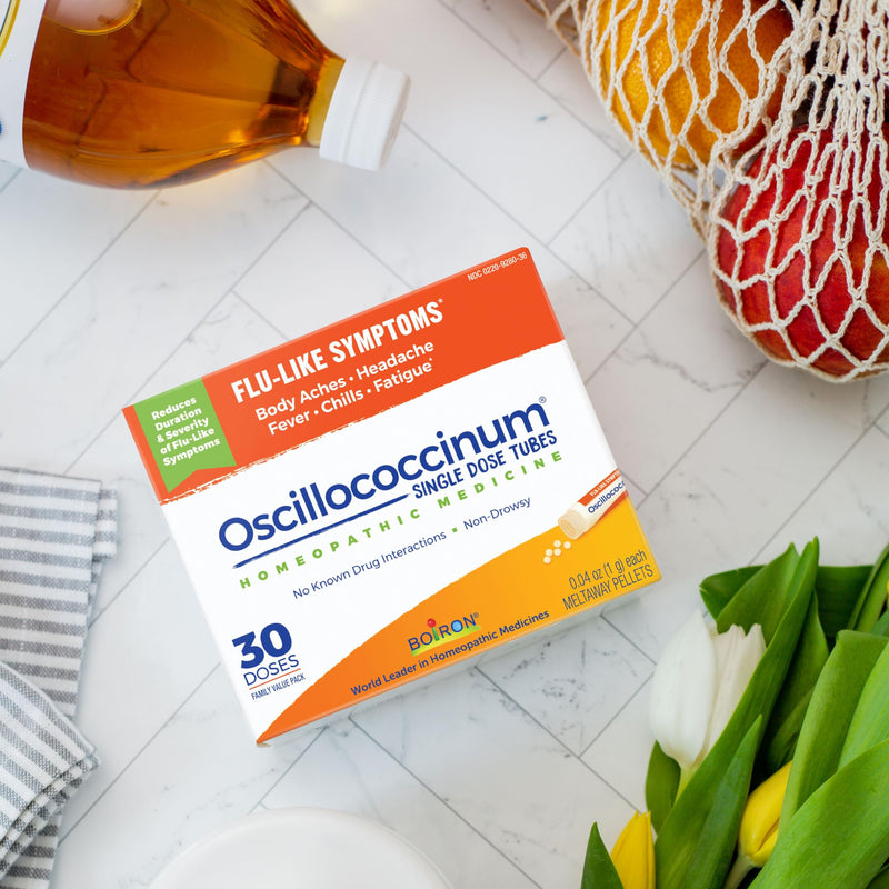 Boiron Oscillococcinum for Relief from Flu-Like Symptoms of Body Aches, Headache, Fever, Chills, and Fatigue - 30 Doses 30 Count (Pack of 1)