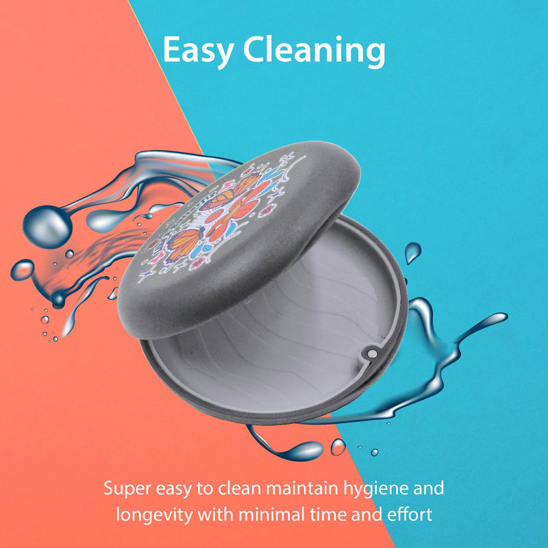 Retainer Case Pizza Party Orthodontic Case With Mirror Compatible with Invisalign Aligner Remover Tool Travel Essentials Gift for Girlfriend Boyfriend Family Kids Friends for Travel School Work One Size White Food