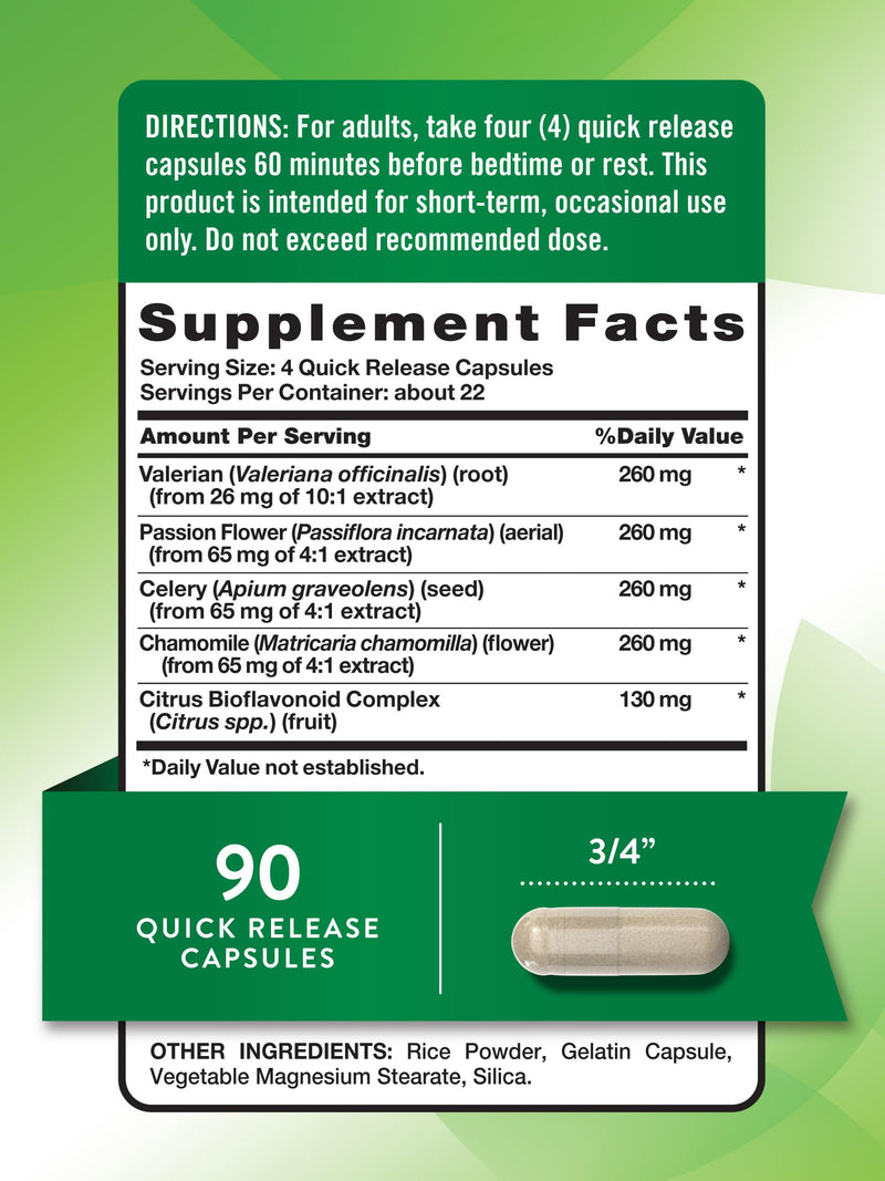 [Australia] - Nature's Truth Calm Caps | 90 Capsules | with Passion Flower and Chamomile | Non-GMO, Gluten Free Supplement 