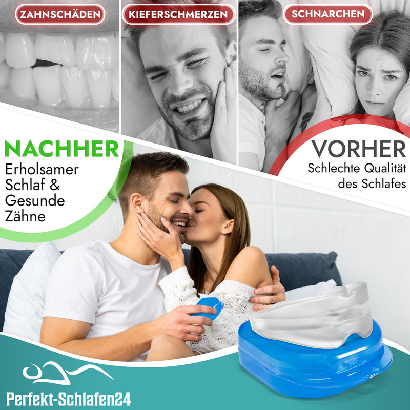 [Australia] - Premium bite splint against bruxism - snoring splint against snoring - anti-snoring mouthpiece - BPA & latex free - mouthpiece with storage box - dental splint, protects tooth enamel (Soft1) Soft 