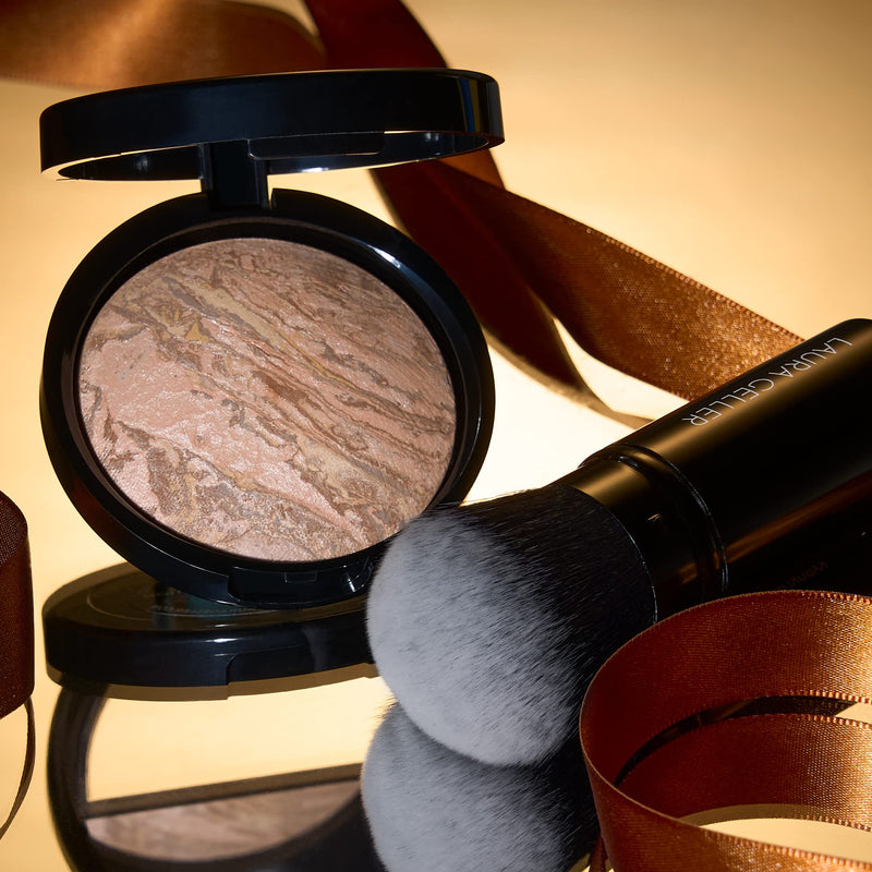 [Australia] - LAURA GELLER NEW YORK Get Glowing Kit (2pc): Baked Balance-n-Glow Illuminating Powder Foundation, Fair + Airbrush Kabuki Makeup Brush 02 Fair 