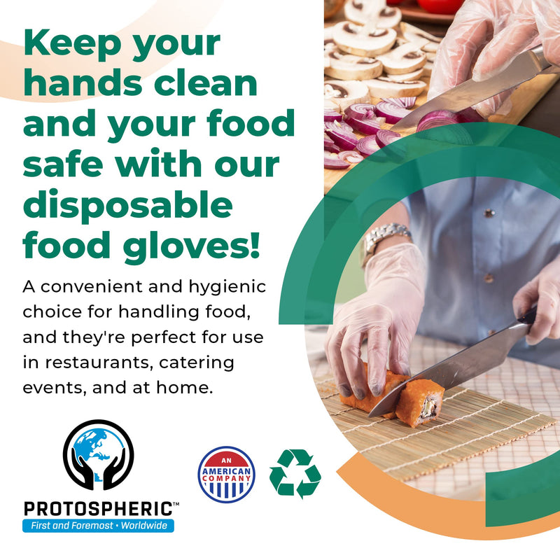 [Australia] - Disposable Gloves for Food Prep - Super Poly Kitchen Grade Food Safe Gloves - Perfect for Cooking and Serving Medium (Box of 100 units) 