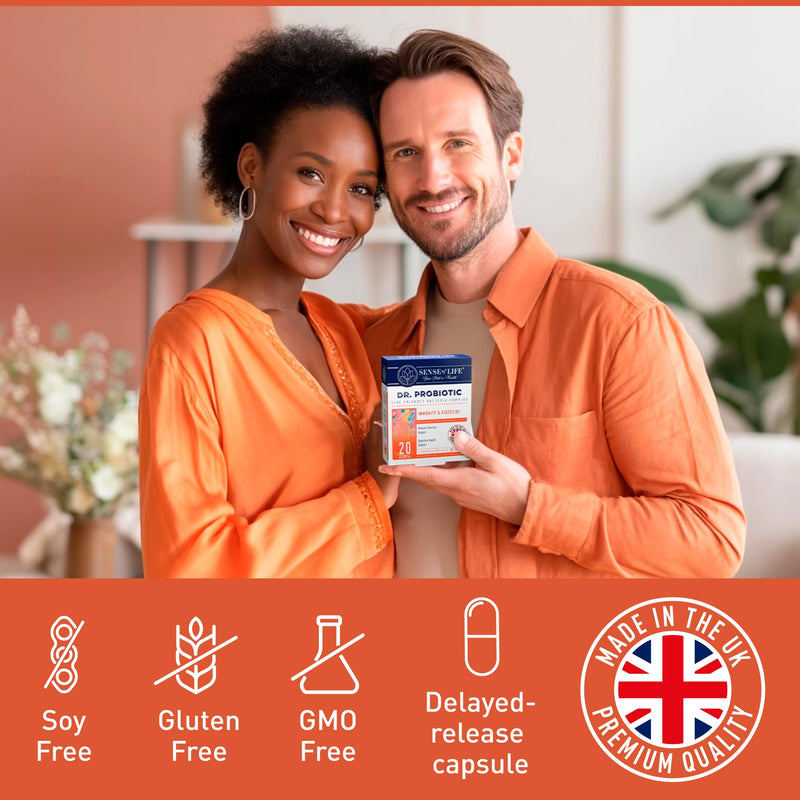 Sense of Life Dr. Probiotic Complex for Immunity & Digestive Support, 30 Capsules – 20 Billion CFU – Probiotics & Prebiotics - Supports Digestive Gut Health & Immune Function