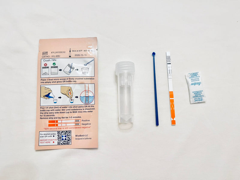 NEW Xylazine Test Strip Kit w/Instructions – WiseBatch Harm Reduction – Box of 5 Test Strips + Micro Scoop & Test Receptacle – Most Sensitive Test Strip on the Market 500ng/ml Cutoff – ±99% Accurate