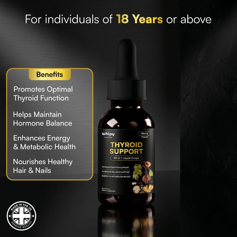 2 Pack Thyroid Support Drops for Women and Men, Thyroid Support Supplement with Selenium, Zinc and Iodine, Ashwagandha and L-Tyrosine, Energy and Vitality Support, Wild Berry, 2x1fl oz