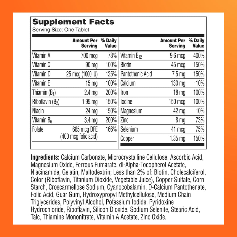 One A Day Multivitamin for Women- Daily Vitamins for Woman with Biotin, Calcium, Folic Acid, Iron & Zinc, Complete Women’s Vitamins, 200 Ct (Packaging May Vary) Women's 200ct