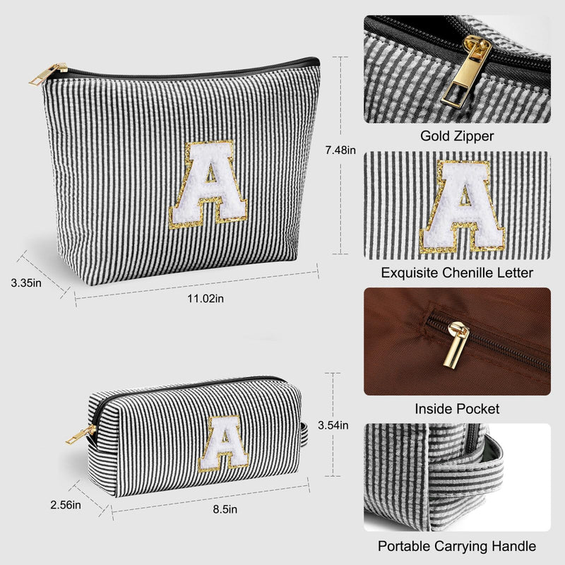 YOOLIFE Personalized Teen Girl Gifts Initial Cute Cosmetic Makeup Bag