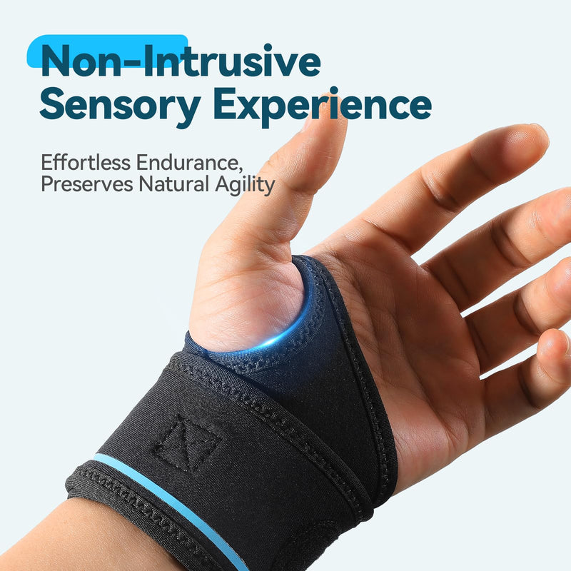 AGPTEK 2 Pack Wrist Hand Brace for Mild Carpal Tunnel Syndrome Arthritis Tendonitis Pain Relief, Adjustable Wrist Support for Weightlifting, Gym, Wrok, Sports, Daily Use-1 Pair 1 Pair