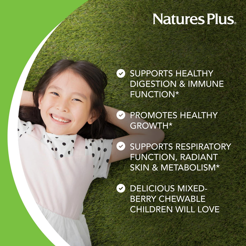[Australia] - Natures Plus Animal Parade Probiotic, Mixed Berry - 30 Chewables - Children’s Digestion Supplement - Supports Gut Health & Immune Function - Vegan, Gluten Free - 30 Servings 
