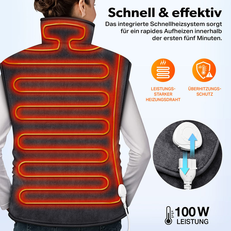 [Australia] - sinnlein heating pad, 60x85cm, electric for back, shoulder, neck | Heat pad with 3 temperature levels & automatic switch-off (anthracite) anthracite 