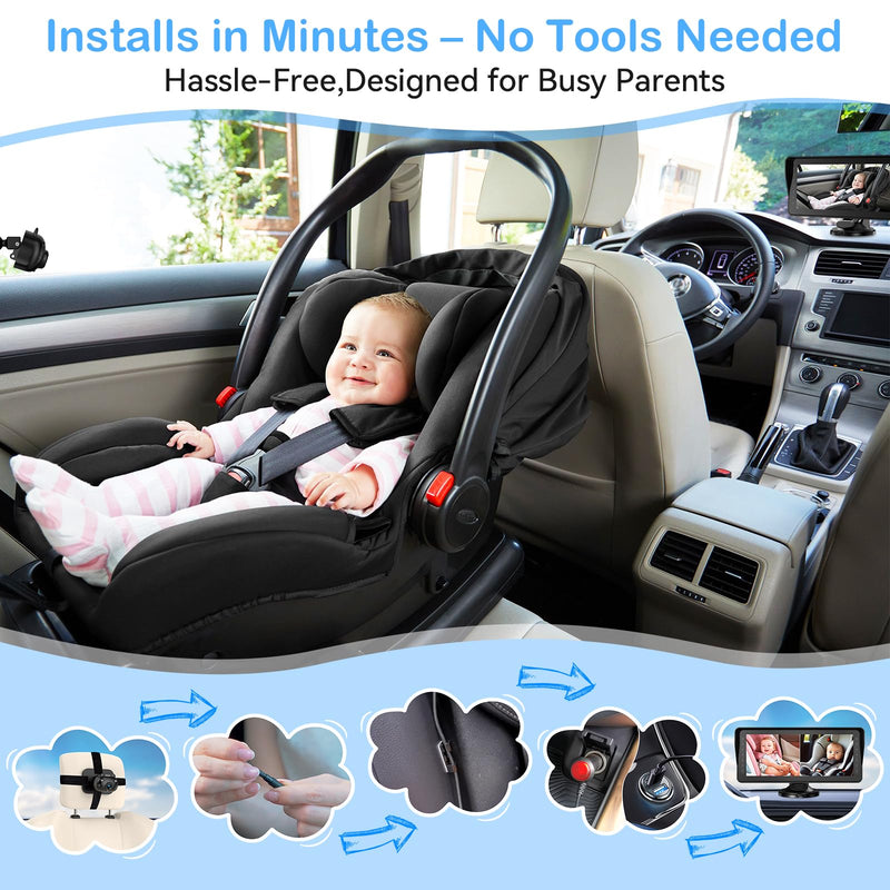 [Australia] - Dual Baby Car Camera for 2 Kids - 6.9'' Split Screen Ultrawide HD Display with Two Cameras, Easy Setup, Rotatable Night Vision Cameras, Ideal for Parents, Grandparents, Safe & Clear Viewing 