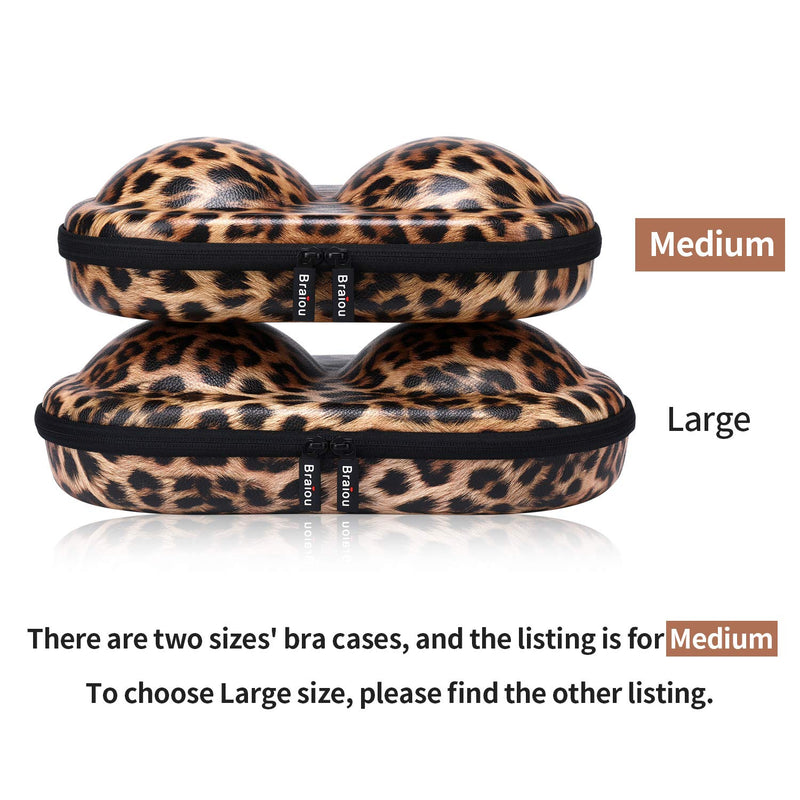 Bra Case Premium Lingerie Travel Bag Leopard Print Underwear Organizer Bag for A-C Cup (Yellow) Yellow