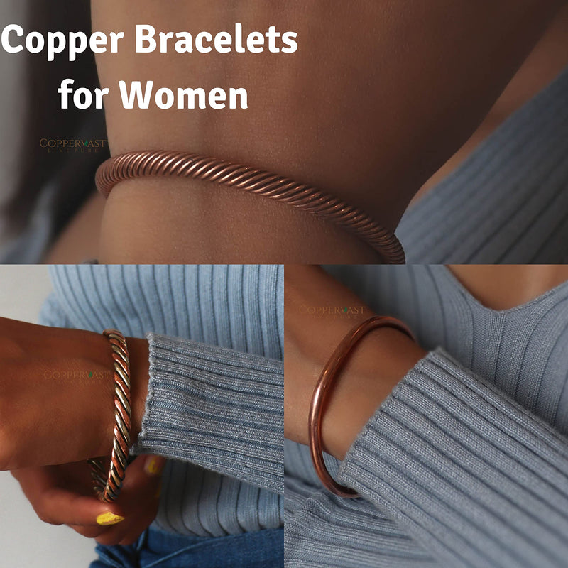 [Australia] - Copper Bracelets- for Men and Women| Set of 3 with Gift Bag |Handmade 100% Copper Copper3 