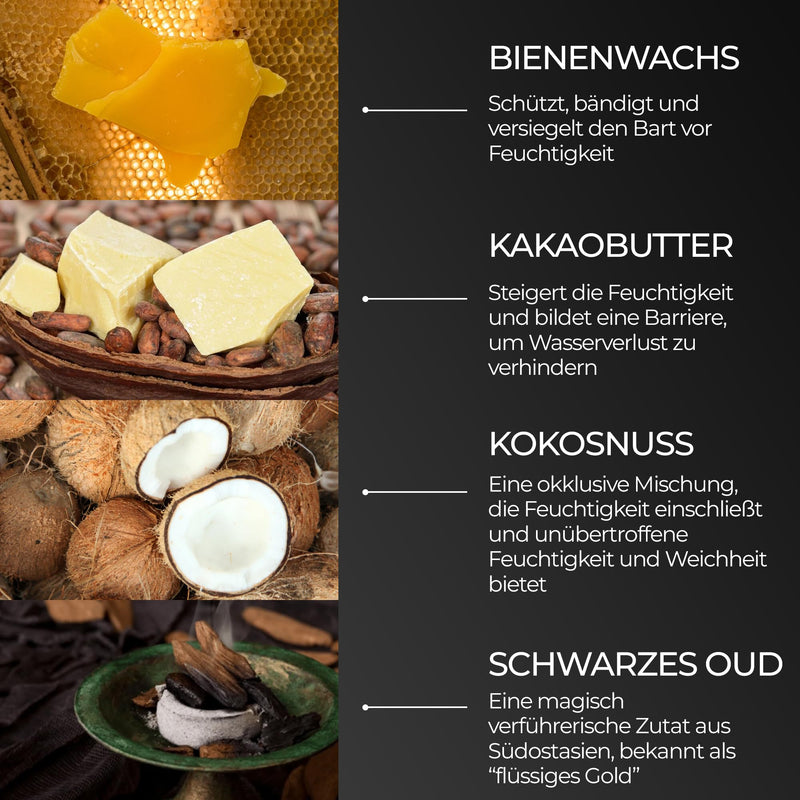 [Australia] - ZOUSZ Black Oud Beard Balm for Men with Shea Butter - Premium Beard Balm/Beard Conditioner/Beard Softener Men | The ultimate non-greasy beard care for men, 50 ml 50 ml (pack of 1) 