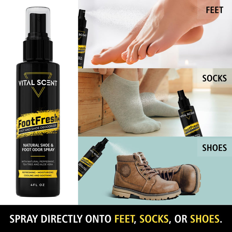 [Australia] - Industrial Heavy Duty Foot Odor Spray for Shoes and Feet - Extra Strength Shoe Deodorizer - Mint Foot Spray for Smelly Feet with Witch Hazel and Tea Tree Oil - Long Lasting Shoe Deodorizer 