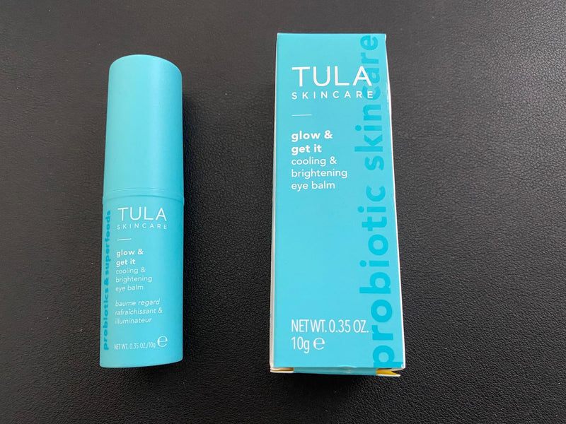 TULA Skin Care Eye Balm Glow & Get It - Dark Circle Treatment, Instantly Hydrate and Brighten Undereye Area, Portable and Perfect to Use On-the-go, 0.35 oz.