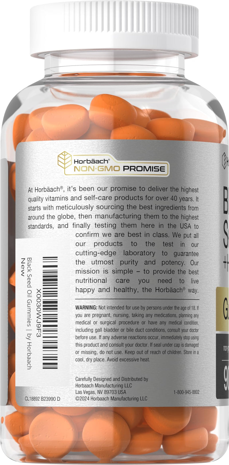 Horbäach Blackseed Oil Complex Gummies | 90 Count | Vegetarian, Non-GMO, and Gluten Free Formula | Nigella Sativa Lemon 90 Count (Pack of 1)