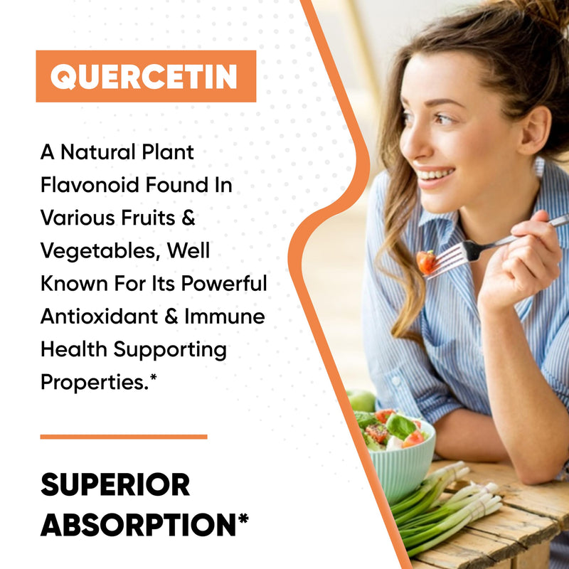 [Australia] - Sandhu's Quercetin 1000mg Per Serving Vegetarian Capsules Bioflavonoids Supports Immune Health & Cardiovascular Health, Respiratory Health, Seasonal Allergy Relief 120 Count Quercetin (Pack of 1) 