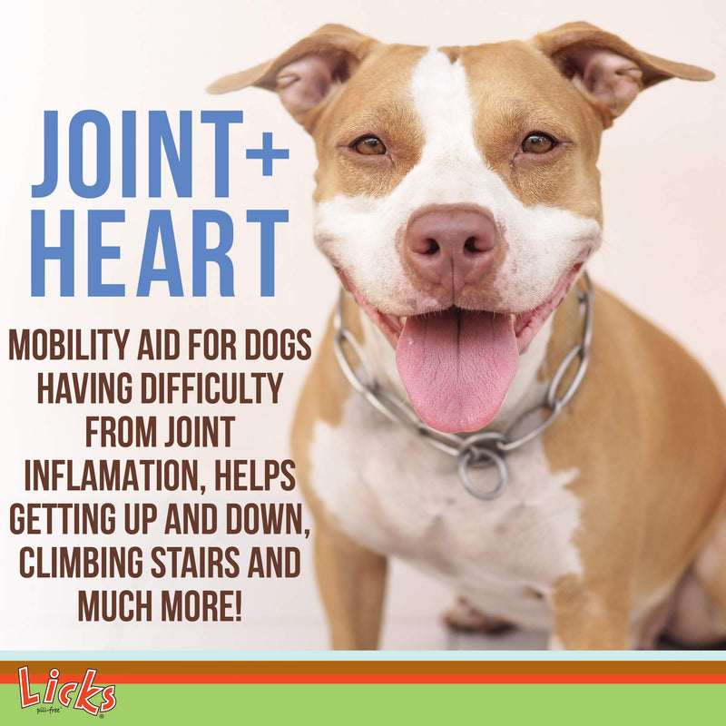 Licks Pill-Free Dog Joint and Heart - Glucosamine & Omega 3 Fish Oil Supplement for Dogs - Inflammation Supplements for Joint Support - Gel Packets - 30 Use 30-use - Large Breed Dog - PawsPlanet Australia