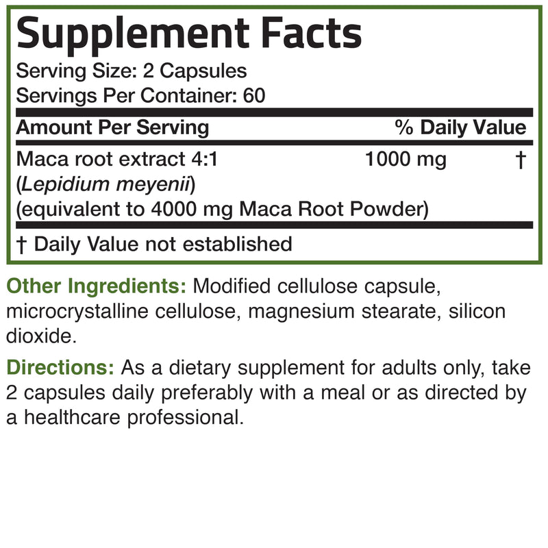 [Australia] - Bronson Maca Root Extra Lepidium Meyenii, Non-GMO, 120 Vegetarian Capsules Unflavoured 120 Count (Pack of 1) 