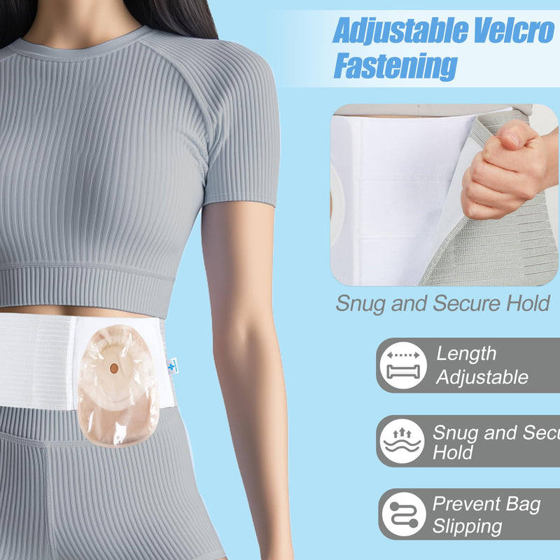 [Australia] - Adjustable Ostomy Hernia Belt - Breathable Stoma Support Belt for Colostomy & Ileostomy Bag Holder - Post Operative Care, Fit for Men & Women (L) L 