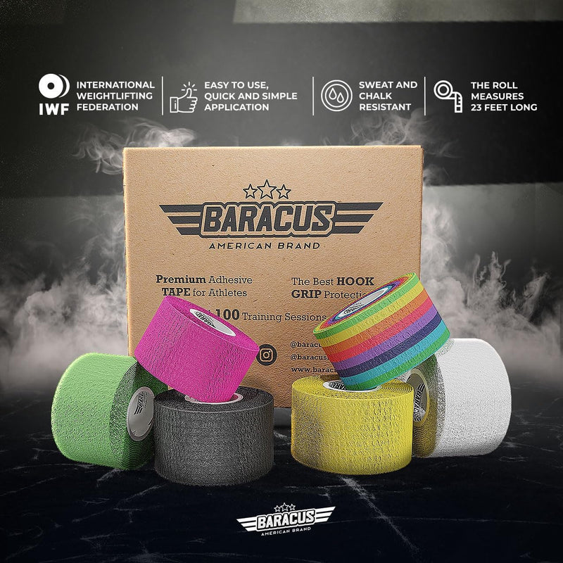 BARACUS Premium Thumb Tape Cross Training and Weightlifting for The Best Hook Grip - 23 ft Long - WOD Tape Chalk and Sweat Proof - Hook Grip Lifting Athletic Thumb Tape (Ruby Red) Ruby Red