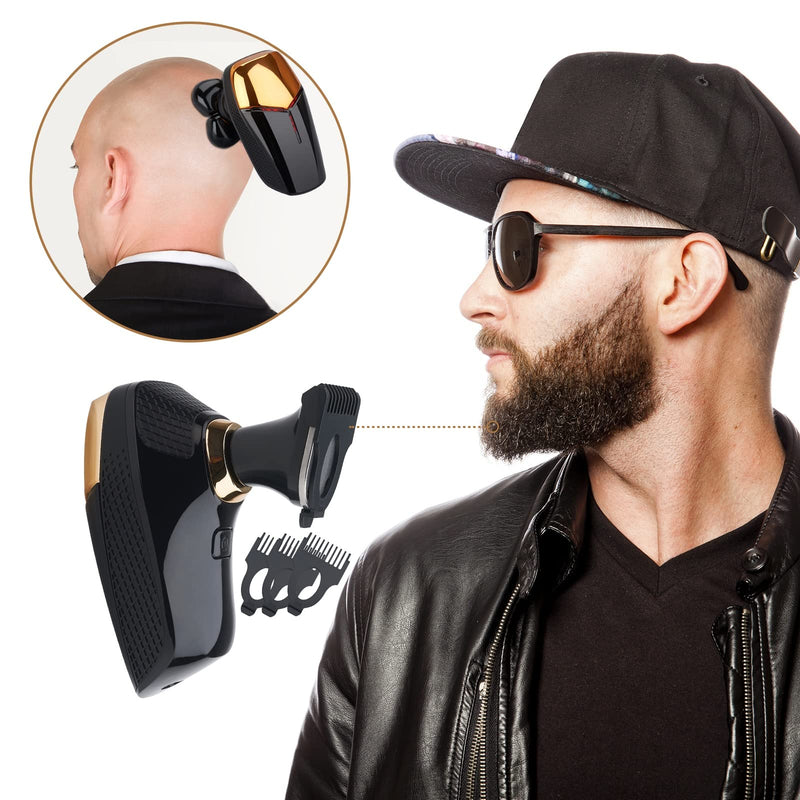 [Australia] - 4 in 1 Electric Head Shaver Set - Bald Shaver, Wet & Dry, Cordless, with Nose & Ear Trimmer, Facial Cleansing, Rechargeable, IPX6 Waterproof Jk-5588 