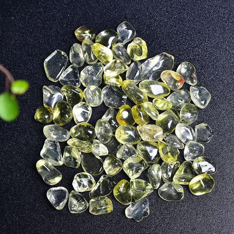 [Australia] - Natural Citrine Tumbled Chips Crushed Crystal Stone, 7-9mm Polished Healing Crystal Chips Healing Reiki Crystal Jewelry Making Home Decoration 