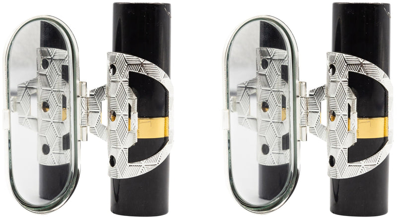 Stephanie Imports Set of 2 Clip-On Round Lipstick Mirrors (Watercolor Triangles) Watercolor Triangles