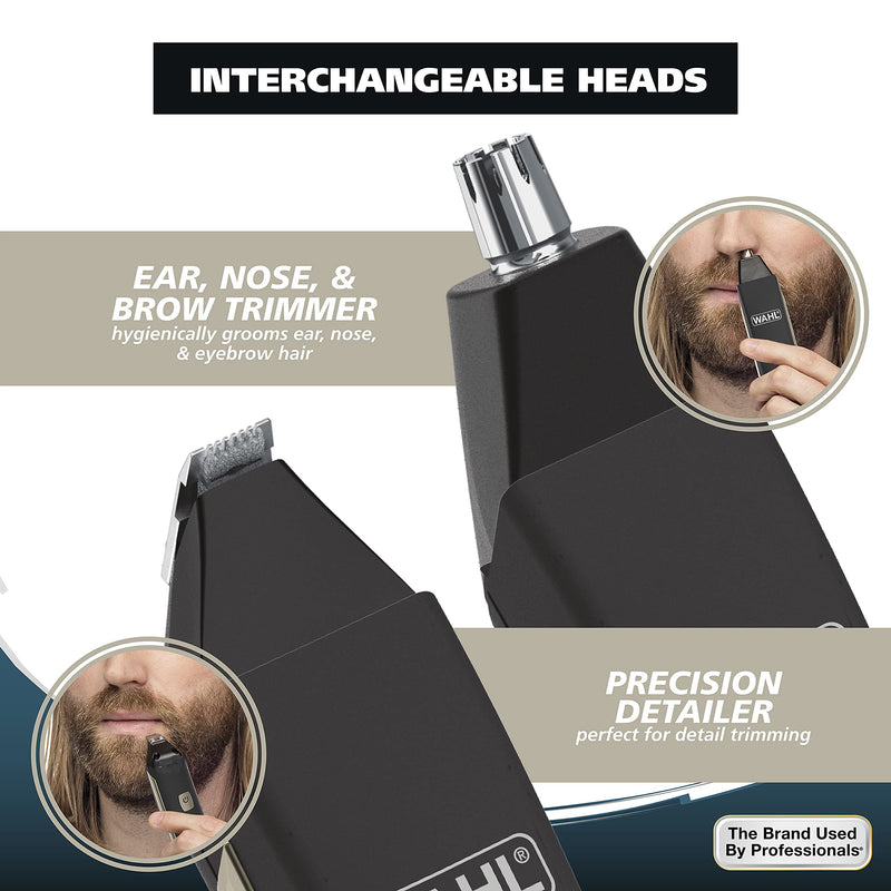 [Australia] - Wahl USA Rechargeable Lithium Ion 2.0 Beard Trimmer for Men - Facial Hair Trimmer with Precision T Blade for Grooming, Detailing Head, Light Touch Ups, Ear Nose & Eyebrow Model 9886-300 
