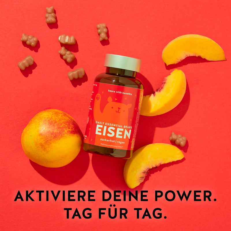 [Australia] - Iron gummy bears - powerhouse against iron deficiency - 14mg per dose - 45 pieces - for cognitive energy and a strong immune system - vegan-sugar-free vitamin gummies - Bears with Benefits 