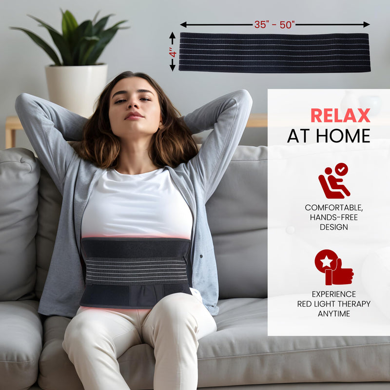 [Australia] - JWAY Red Light Therapy Belt | 660nm Red Light Therapy & 850nm Near Infrared Light Therapy for Body | Relax & Massage Muscles | Pain Relief and Inflammation | Improve Circulation 