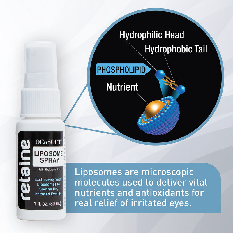 [Australia] - OCuSOFT Retaine Liposome Spray 15 Milliliters, Eyelid Spray for Irritated Eyelids Associated with Blepharitis, Dry Eyes, and Meibomian Gland Dysfunction 