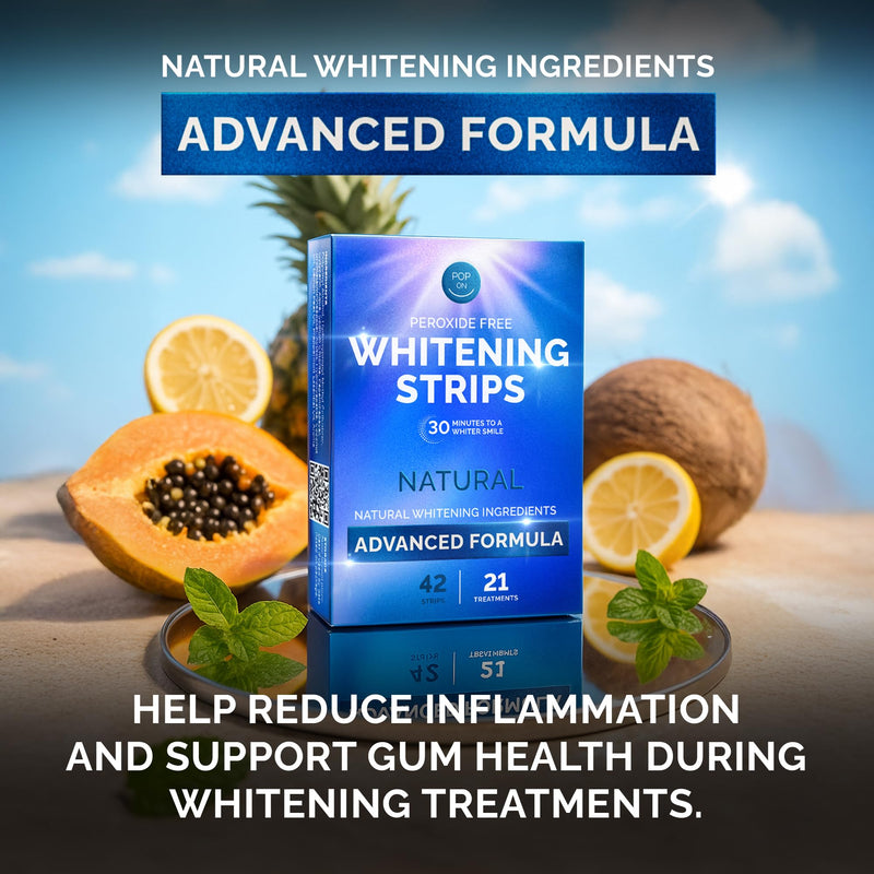 Whitening Strips for Sensitive Teeth 21 Treatments, Mint – Enamel Safe, Peroxide-Free Coconut Teeth Whitening Strips with Natural Enzymes – Gentle White Stips for Sensitive Gums & Daily Oral Care 42 Count (Pack of 1)