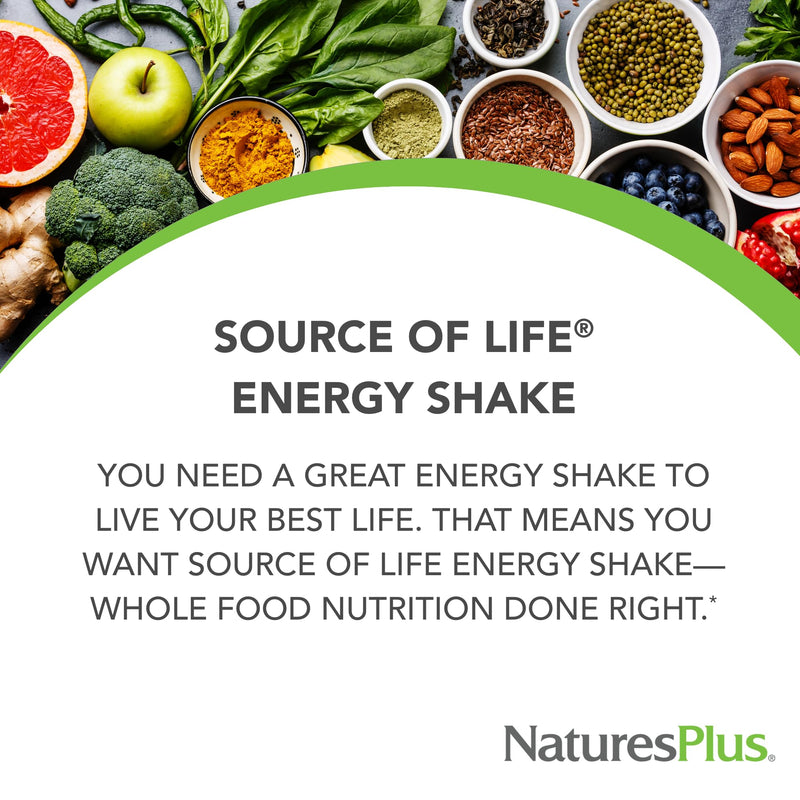 NaturesPlus Source of Life Energy Shake, Creamy Granola - 1.1 lbs - Provides 13g Complete Protein, Vitamins & Minerals - Non-GMO, Gluten Free, Vegetarian - 13 Total Servings 1.1 Pound (Pack of 1)