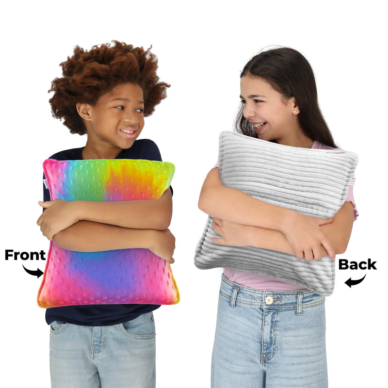 [Australia] - Special Supplies Vibrating Pillow Sensory Pressure Activated for Kids and Adults, 12” x 12” Plush Minky Soft Cover, Colorful 