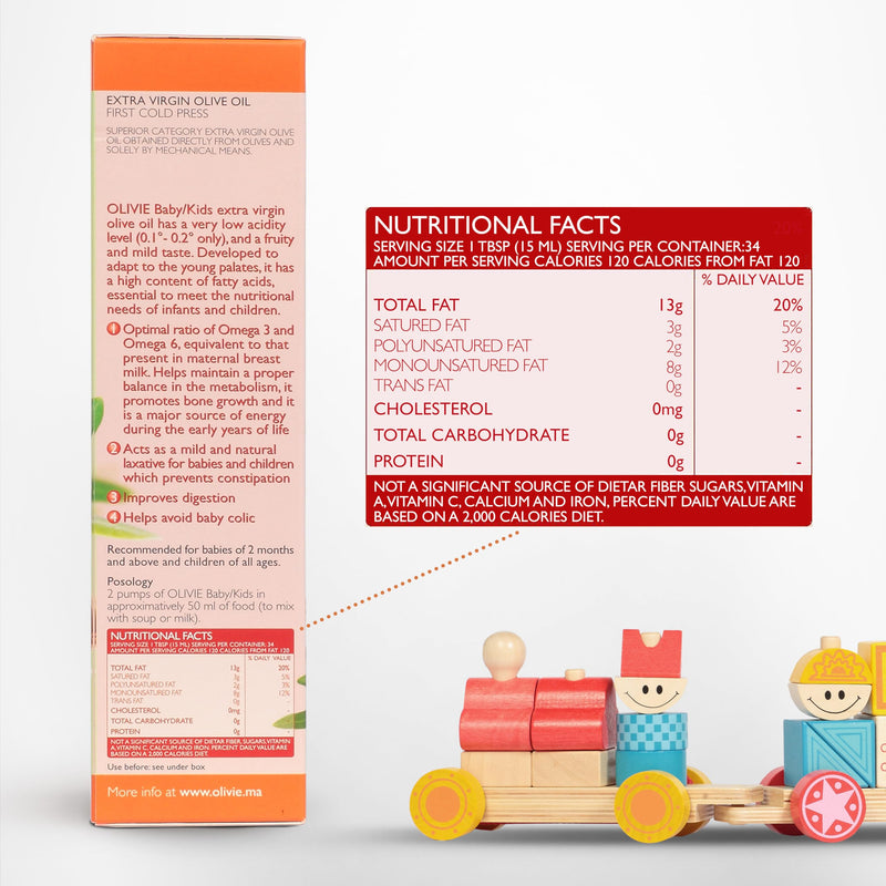 [Australia] - Calming Baby Oil for Newborns by OLIVIE, All Natural Colic Relief & Soothing Organic Moisturizer, Omega-3 Olive Oil Supplement for Infants, Toddlers & Kids, 250ml 