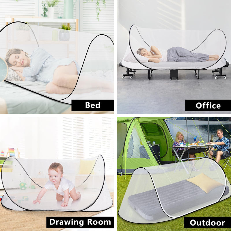 [Australia] - 77 * 30 * 23 Inch Large Pop Up Mosquito Tent, Portable Foldable Mosquito Net for Bed Camping Travel Patio 
