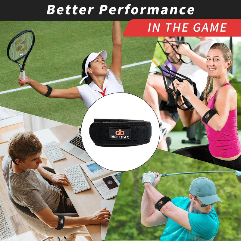 [Australia] - INDEEMAX 1 pack elbow bandage for men and women, compression bandage with EVA lining, adjustable elbow bandage for sports, tendonitis, arthritis, relieves the pain of tennis elbow, golfer's elbow, black 