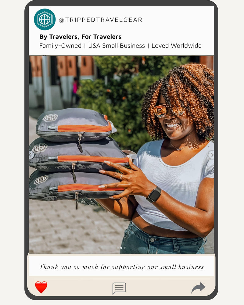 TRIPPED Travel Gear Extra Large Compression Packing Cubes 6-Piece Set Grey/Orange