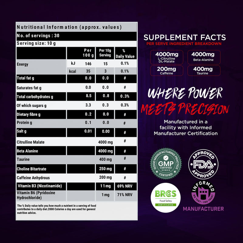 Bang Bang Pre-Workout, 300g - Berry Blast Flavour - High-Intensity Pre Workout, Focus & Endurance, Muscle Pump - Clean Energy, No Crash - Made in the UK